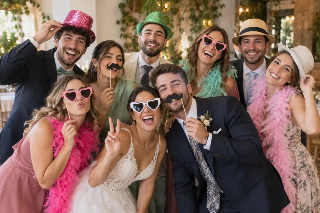 Porque las mejores fotografías no siempre se posan: se viven. Nuestro fotomatón sin fondo aprovecha un rincón bonito del restaurante o del lugar de celebración para crear recuerdos naturales, divertidos y llenos de espontaneidad. Una opción perfecta para animar el evento sin necesidad de instalar un fondo decorativo. El servicio incluye: Fotografías ilimitadas. Álbum de fotografías. Marco personalizado con nombres y fecha. Mesa con atrezzo para los invitados. Tarifas 2 horas: 330 € 3 horas: 380 € Una experiencia divertida para que tus invitados disfruten, se hagan todas las fotografías que quieran y se lleven un recuerdo especial de la celebración.